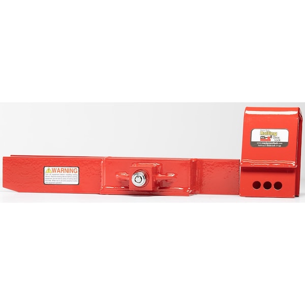 The Equipment Lock Company Heavy Duty Rolling Door Lock secures the locking handle of a roll-up door in the downward position HDRDL-KA - main